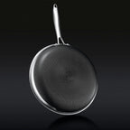 HexClad 6 Piece Hybrid Stainless Steel Cookware Pan Set 8 inch 10 inch 12 inch with Glass Lids Size: One size Black - image 9