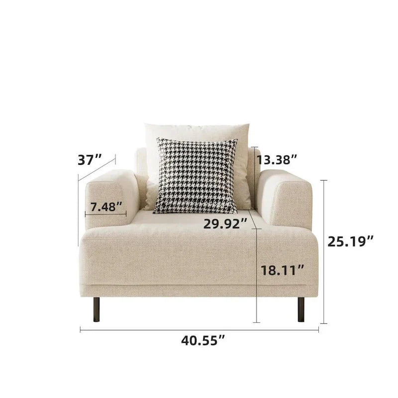 Contemporary Deep Seat Sofa with Cushions, Elevated Legs, Cozy Living Room Seating, Ideal for Apartments - image 16
