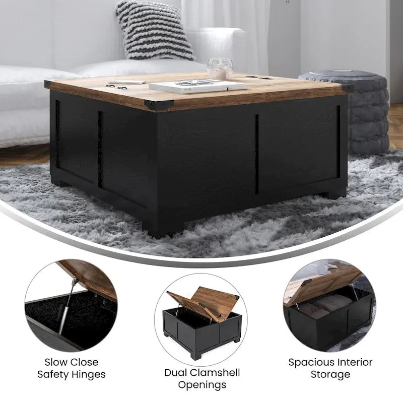 Contemporary Farmhouse Coffee Table Featuring Concealed Storage - image 17