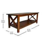 Classic Solid Wood Farmhouse Coffee Table - image 19