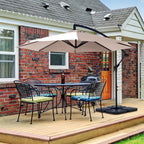 JUSTLET 10ft Heavy Duty Patio Hanging Offset Cantilever Patio Umbrella W/ 4-Piece Base Included Included, Beige - image 1
