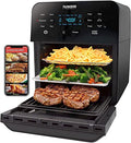 Air Fryer Oven, 15.5Qt X Large Family Size, SS Rotisserie Basket &Skewer Kit, Reversible Ultra Non Stick Grill/Griddle Plate, Powerful 1800W, Integrated Smart Thermometer,Black - image 1