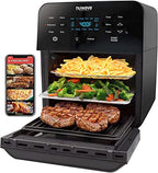 Air Fryer Oven, 15.5Qt X Large Family Size, SS Rotisserie Basket &Skewer Kit, Reversible Ultra Non Stick Grill/Griddle Plate, Powerful 1800W, Integrated Smart Thermometer,Black - image 1
