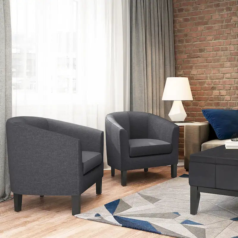 Modern Tub Accent Chair with Upholstered Seat and Wooden Legs - image 16