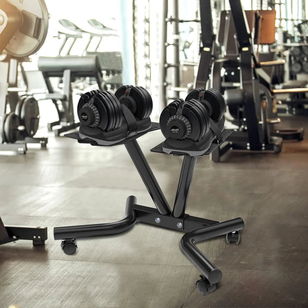 Dumbbell Stand Fitness Dial Dumbbell Rack with Adjustable Belt for Home Gym Set - image 5