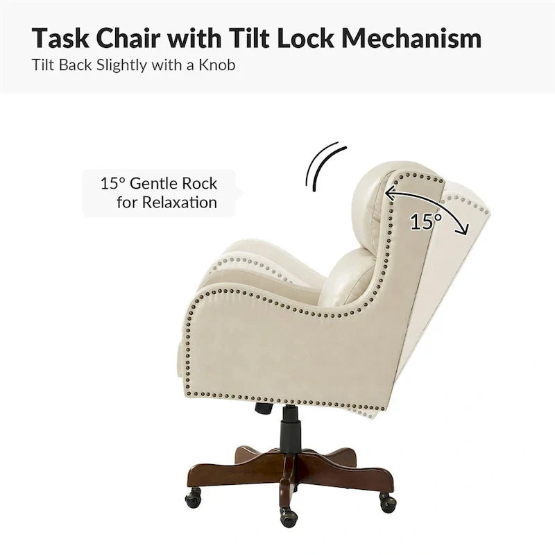 HULALA HOME Pete Adjustable Height Faux Leather Swivel Executive Chair with Tilt Mechanism - image 22