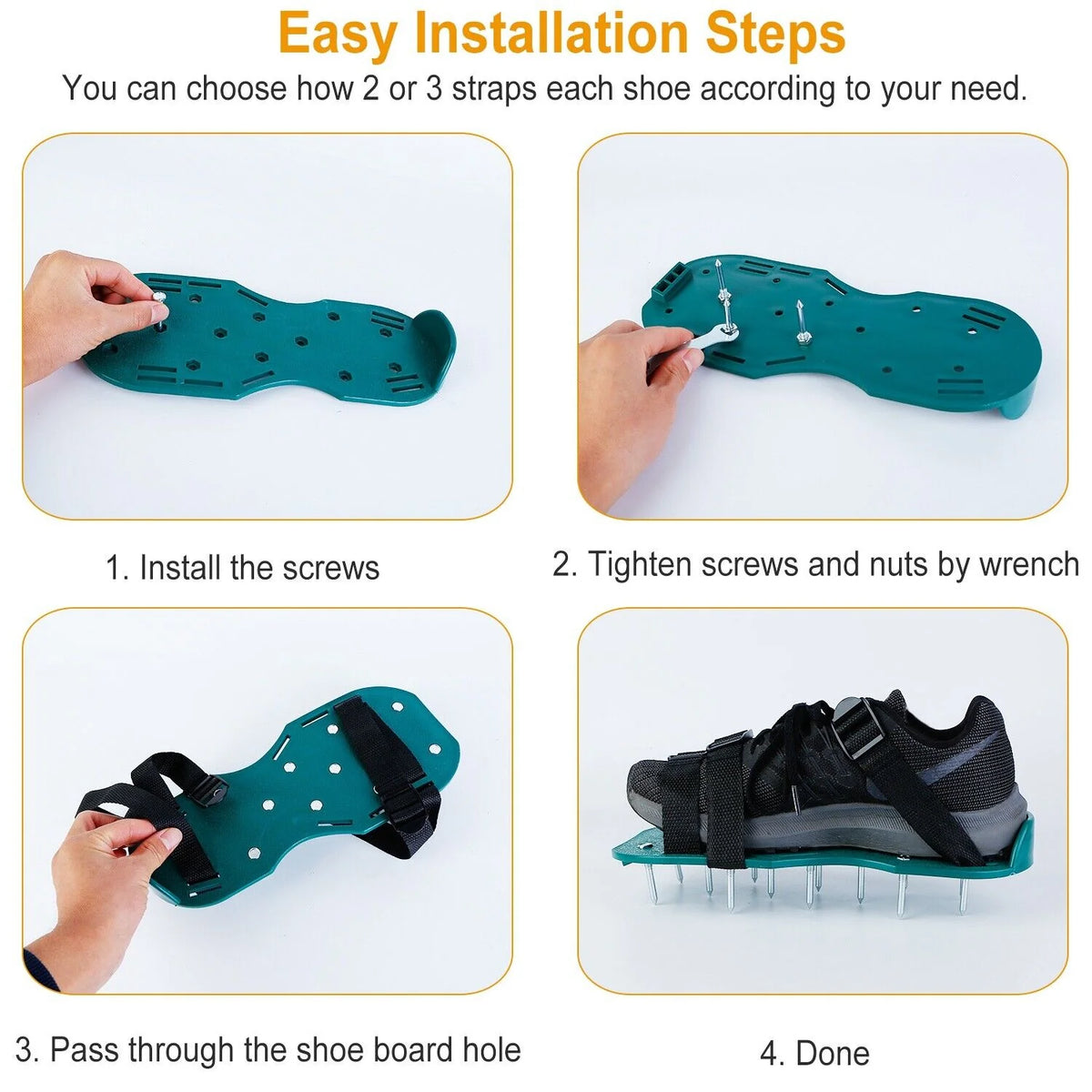 Advanced 2023 Lawn Grass Aerator Spike Shoes With Adjustable Straps - image 4