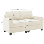 Versatile Chenille Storage Loveseat Sofa - image 7