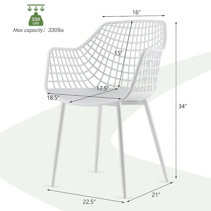 Set of 4 Modern Plastic Shell Dining Chairs with Metal Legs by Costway - image 13