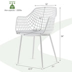 Set of 4 Modern Plastic Shell Dining Chairs with Metal Legs by Costway - image 13