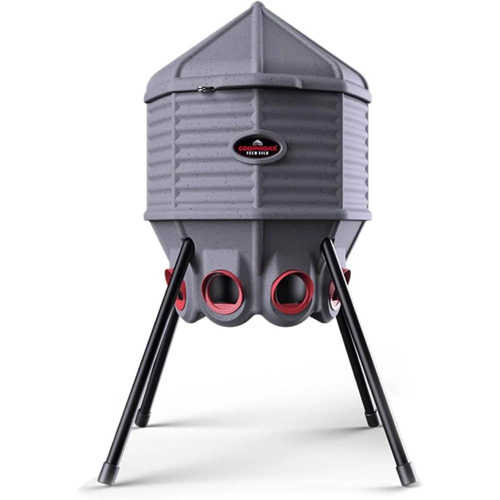 80lb Poultry Feeder, Adjustable Height, UV Stable, Weather Resistant, 8 Ports, Made in USA - image 1