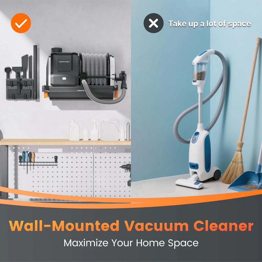 Giraffe Tools Grandstorm Wall Vacuum Cleaner, 30FT Hose, Grey - image 2
