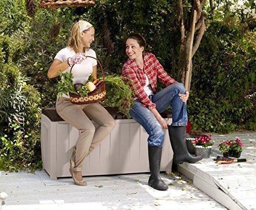 Novel Plastic Deck Storage Container Box Outdoor Patio Furniture 90 Gal, Brown - image 3
