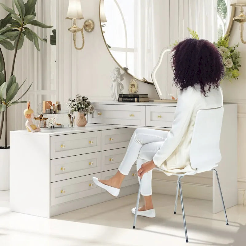 Versatile White Dresser and Vanity Table with 8 Spacious Drawers - image 1