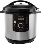12 Quart Digital Pressure Cooker with 15 Preset Options and Glass Lid, Silver - image 1