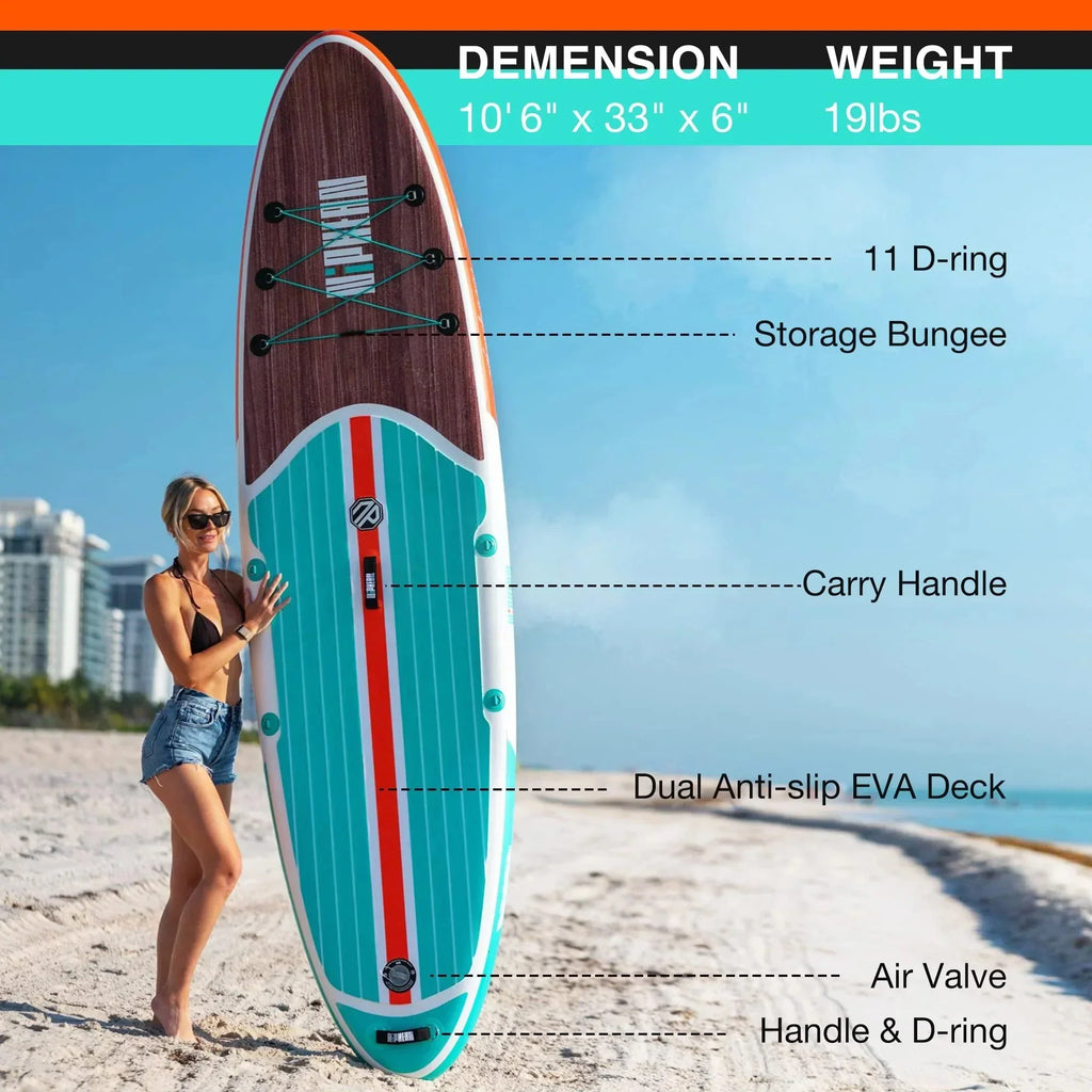 Niphean Inflatable Stand Up Paddle Board with SUP Accessories - image 12