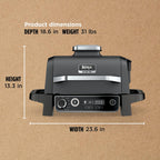 7-in-1 Grill & Smoker with Thermometer, Air Fryer, BBQ, Bake, Roast, Broil - Portable Electric Outdoor Grill, Grey - image 31