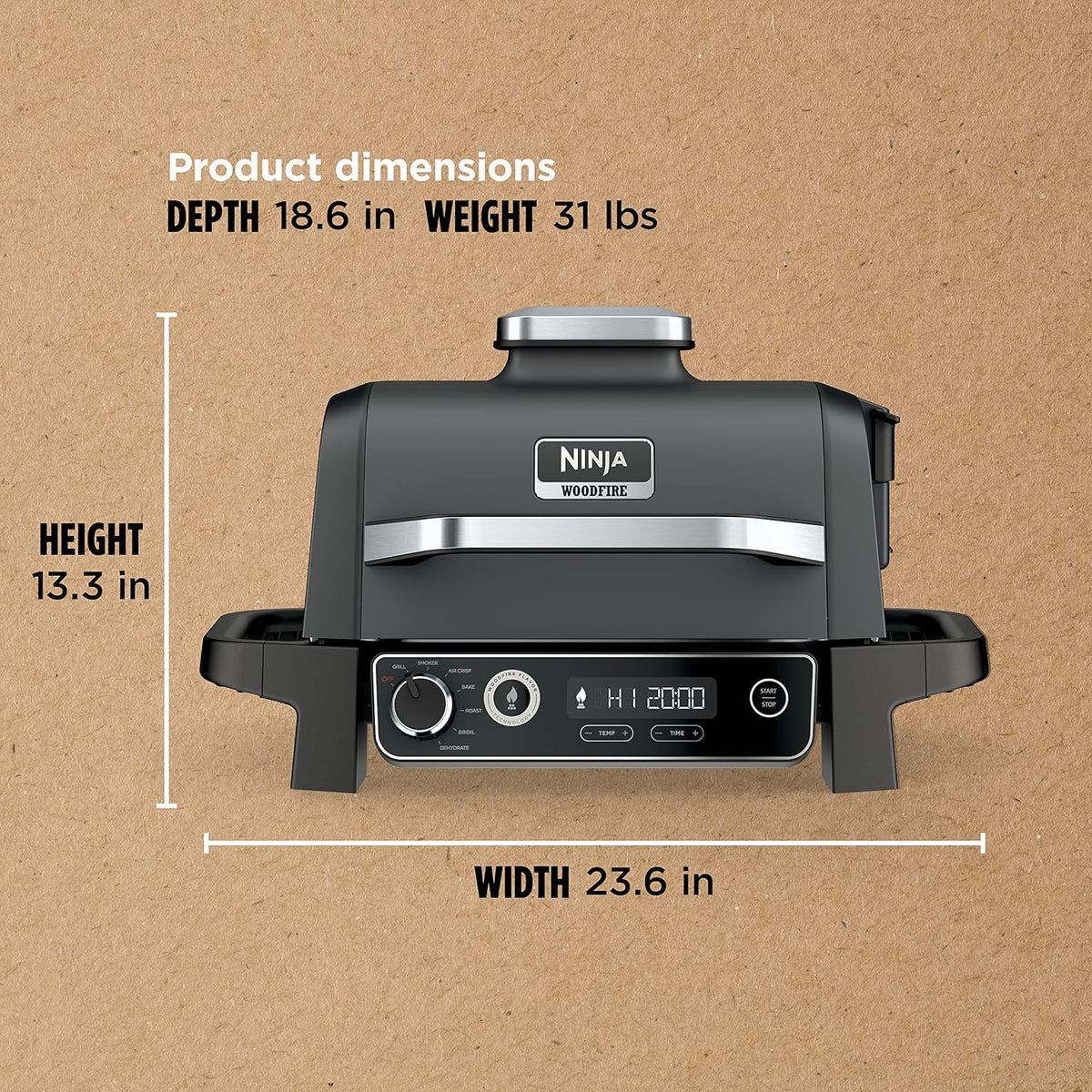7-in-1 Grill & Smoker with Thermometer, Air Fryer, BBQ, Bake, Roast, Broil - Portable Electric Outdoor Grill, Grey - image 31