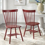 Set of 2 Spindle Back Dining Chairs Solid Rubberwood Farmhouse Style - image 9