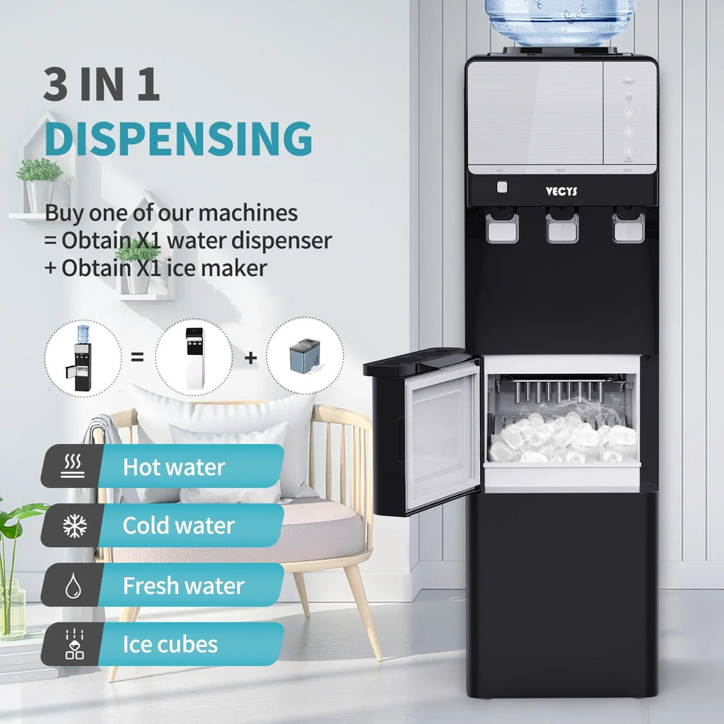 VECYS 3 5 gal Water Dispenser with Ice Maker, 27LBS Daily Ice & Child Lock - image 2