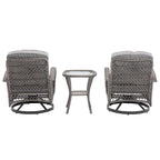 3 Pieces Outdoor Swivel Rocker Patio Chairs, 360 Degree Rocking Patio Conversation Set - image 15