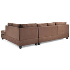 Malone 111-Inch Suede 4-Seater Sectional Sofa with Two Throw Pillows - Dimensions: 111L x 78W x 34H - image 22