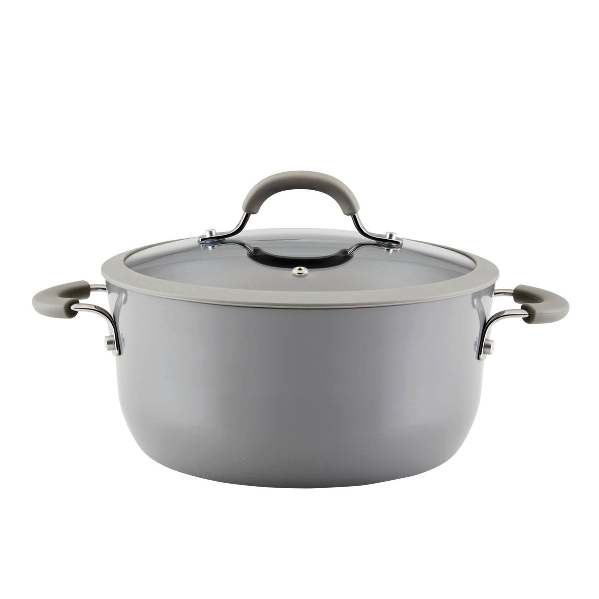 Rachael Ray Cook + Create 5qt Aluminum Nonstick Dutch Oven with Lid - Gray - image 1