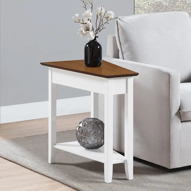 American Heritage Wedge End Table with Shelf by Convenience Concepts - image 16