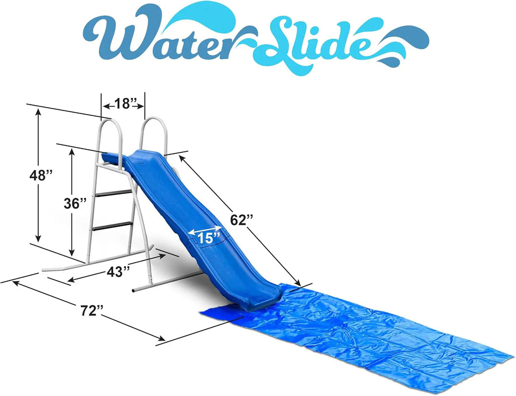 XDP Recreation 6 Foot Water Wave Slide with Built In Adjustable Sprinkler, Freestanding with Ground Pad and Hose Extension for Lawn Fun, Ages 3 to 8 - image 12
