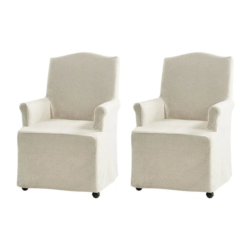 Set of 2 Alethea Upholstered Dining Chairs with Slipcovers and Solid Wood Legs by HULALA HOME - image 3