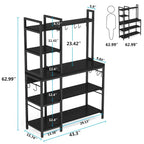 43-Inch Kitchen Bakers Rack with Microwave Stand - 5-Tier Utility Storage Shelf and 10 Hooks for Kitchen and Living Room - image 17