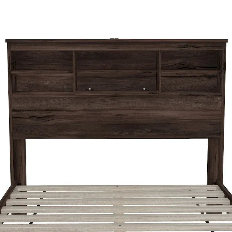 Vintage Queen Size Bedroom Set: 4-Piece Wooden Bed Frame with 2 Nightstands and 1 Dresser - image 6