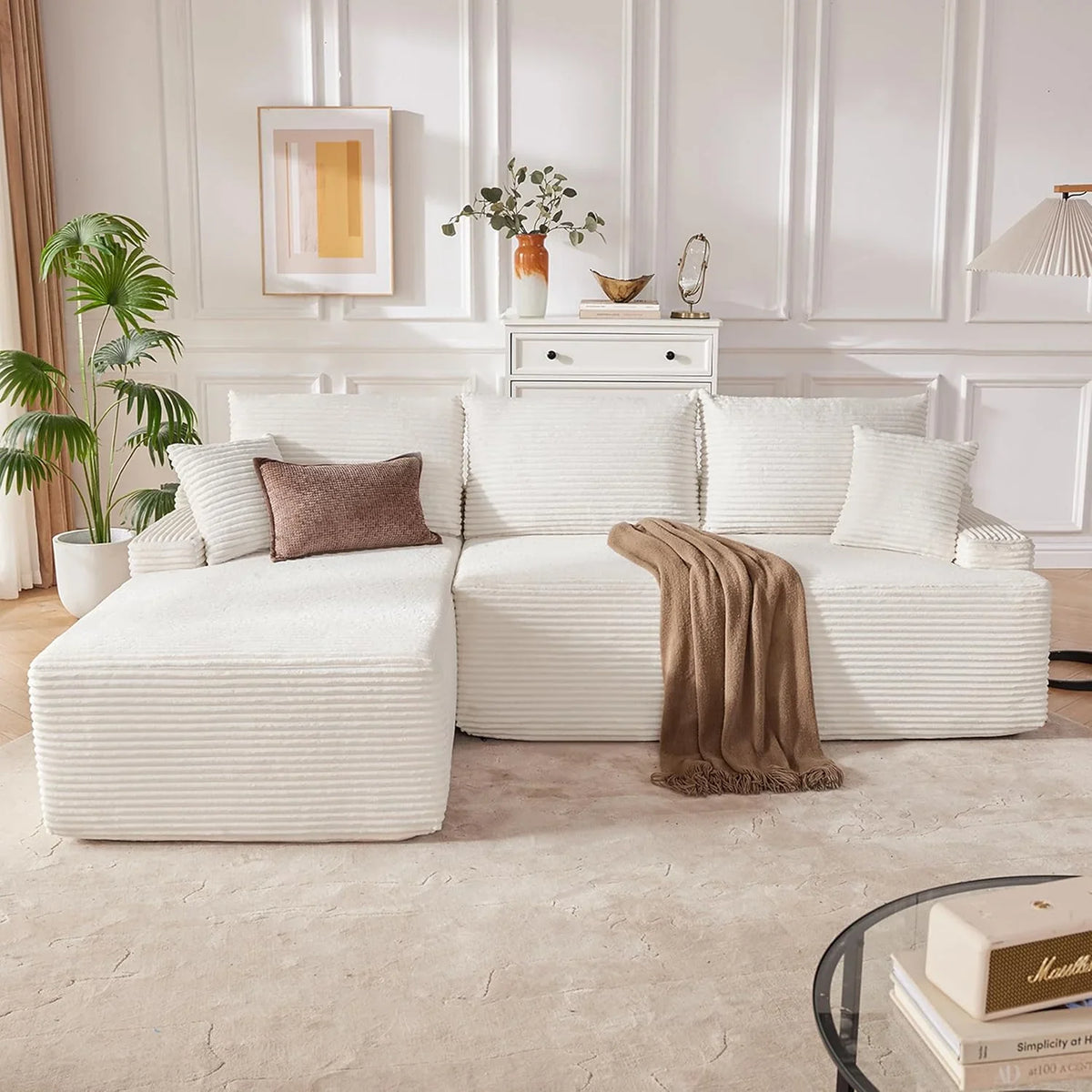 110 Cloud Sectional Couch, Boneless Sofa for Living Room Modular Sectional Sofa with Deep Seat - image 8