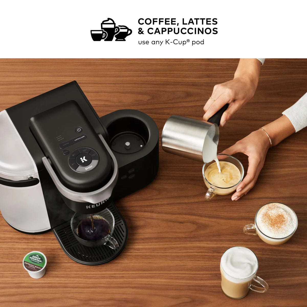 Keurig K-Cafe Single Serve K-Cup Coffee Maker, Latte Maker and Cappuccino Maker, Dark Charcoal - image 5
