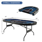 Costway Foldable, USB Ports, LED Lights 10 Player Poker Table, Blue/Black - image 4