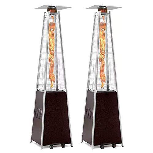 2-Sets Pyramid Outdoor Heater Standing, 42,000 Btu Tower Patio Heaters Propane - image 1