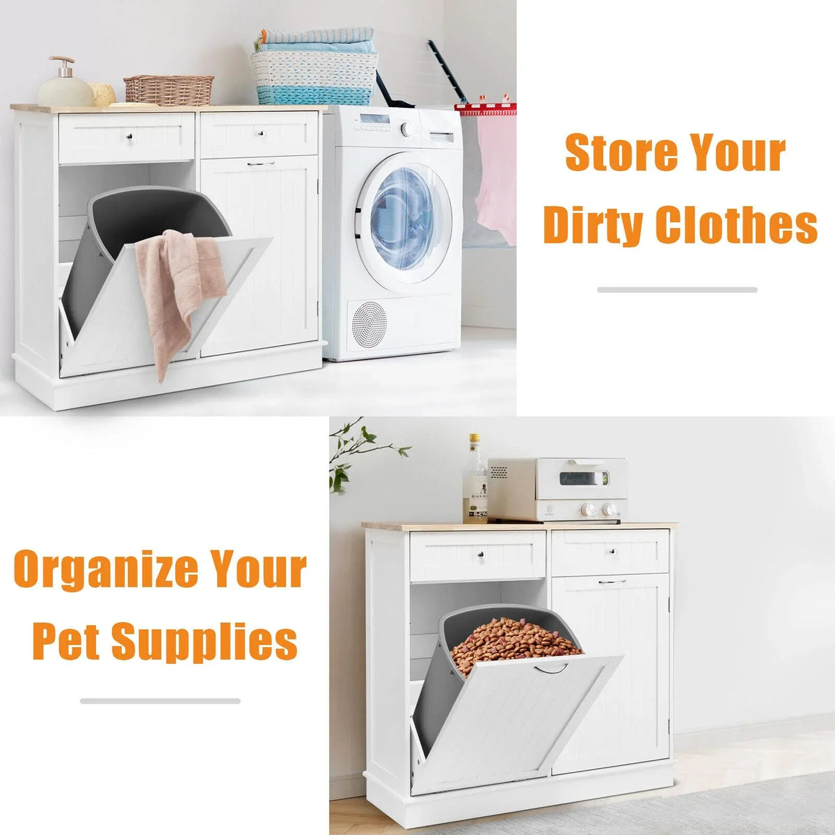 Giantex Kitchen Trash Cabinet, Tilt Out Trash Bin Cabinet with Single Trash Can Holder - image 5