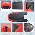 Inflatable Boat / Yacht Dinghy Tender Raft / Multi Person Fishing Boat / Aluminum Floor Oars / Fishing Rod Holders / Heavy-Duty PVC / 2024 Model / - image 5