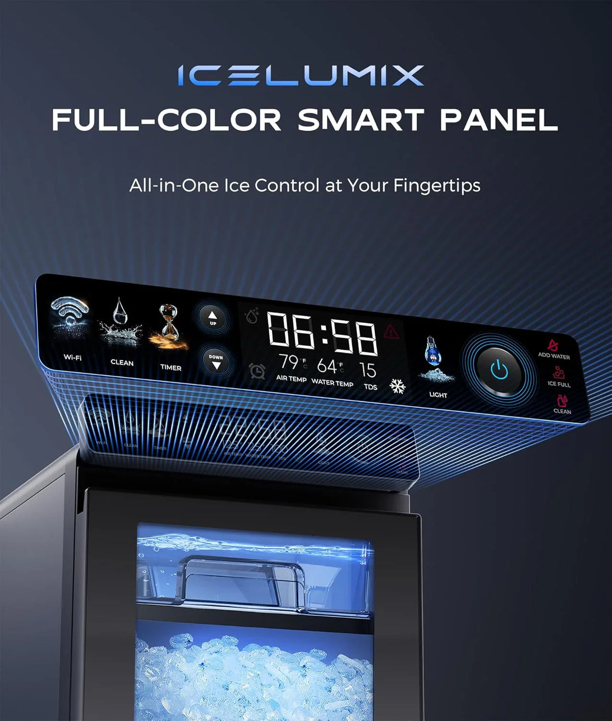 Nugget Ice Maker Countertop, Smart Pebble Ice Machine with APP Control, 44 lbs/24H Soft Pellet Chewable Ice with Self-Cleaning, Stainless Steel. - image 3