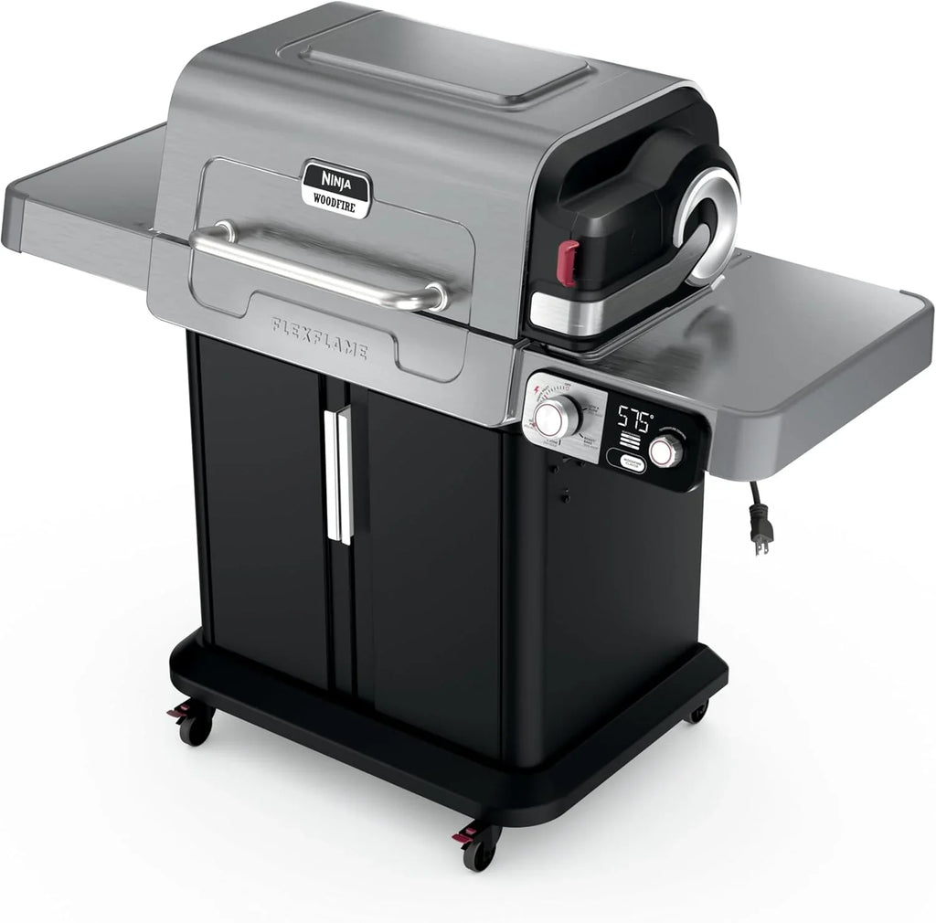 Ninja FlexFlame, Grill and Smoker, Electric and Propane Grill, Roaster, BBQ Grill, 5-in-1 Cooking System, 3 Burner, Digital Control, Outdoor Cooking, Griddle, Pizza Maker, Stainless Steel, PG301 - image 2