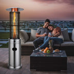 41000 BTU Standing Propane Patio Heater with Wheels, Stainless Steel Round Glass Tube Gas Outdoor Heater - image 17
