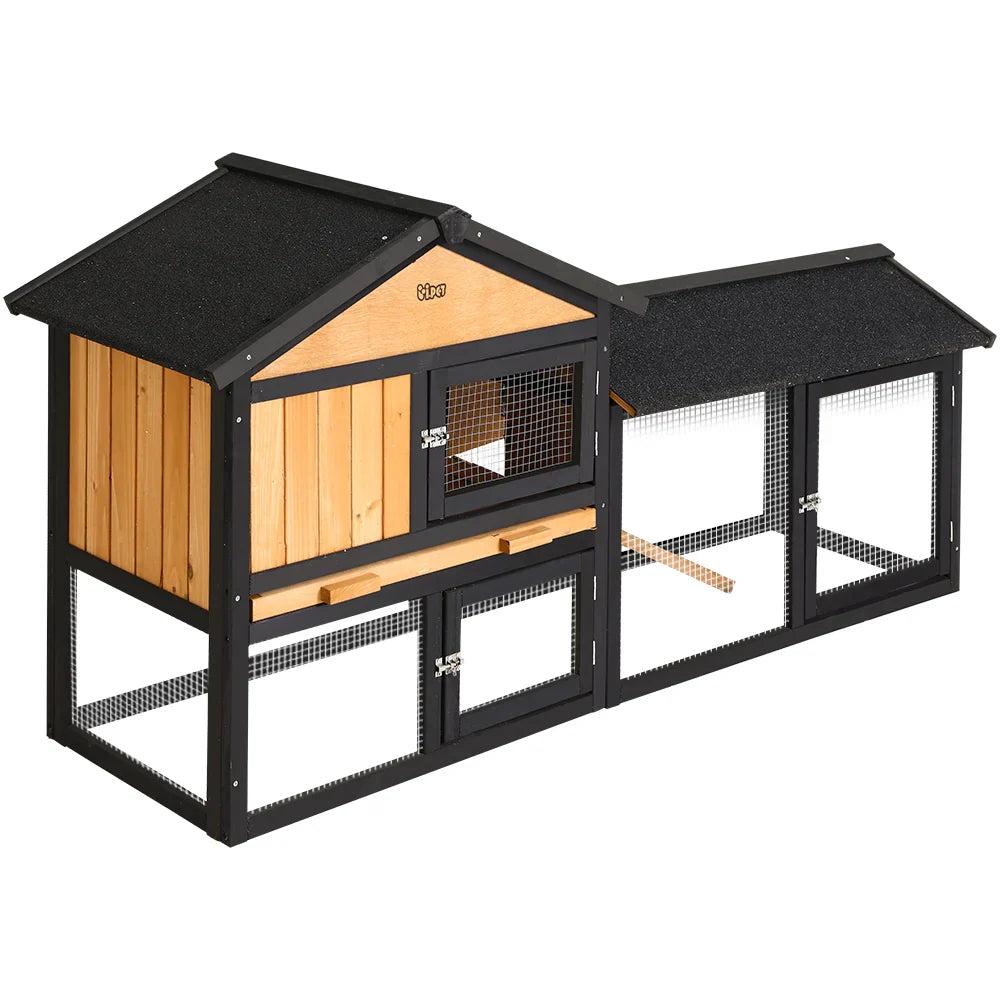 Extra Large Wooden Outdoor Chicken Coop Rabbit Hutch with Run - i.Pet - image 5