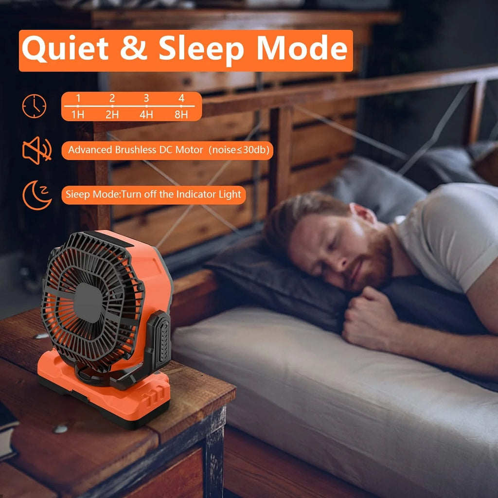 40,000mAh Battery Operated Fan, 13" Remote Camping Fan with LED Auto-Oscillating Rechargeable Fan Powerful Portable Desk Fan for Home, Camping, RV, Courtyard, Picnic, Emergency Power - image 6