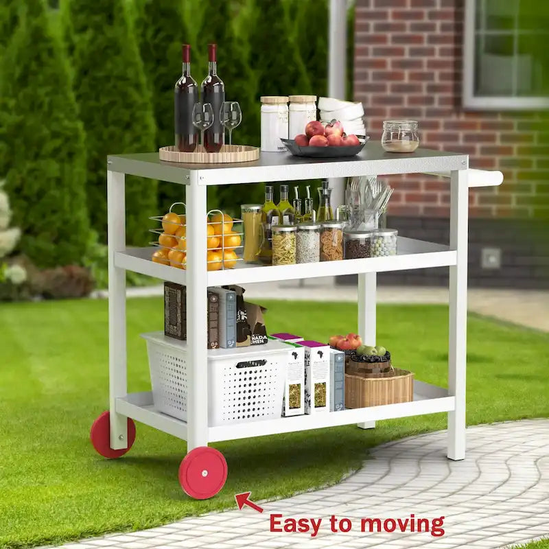 Portable Kitchen Island Grill Cart for Patios - image 21