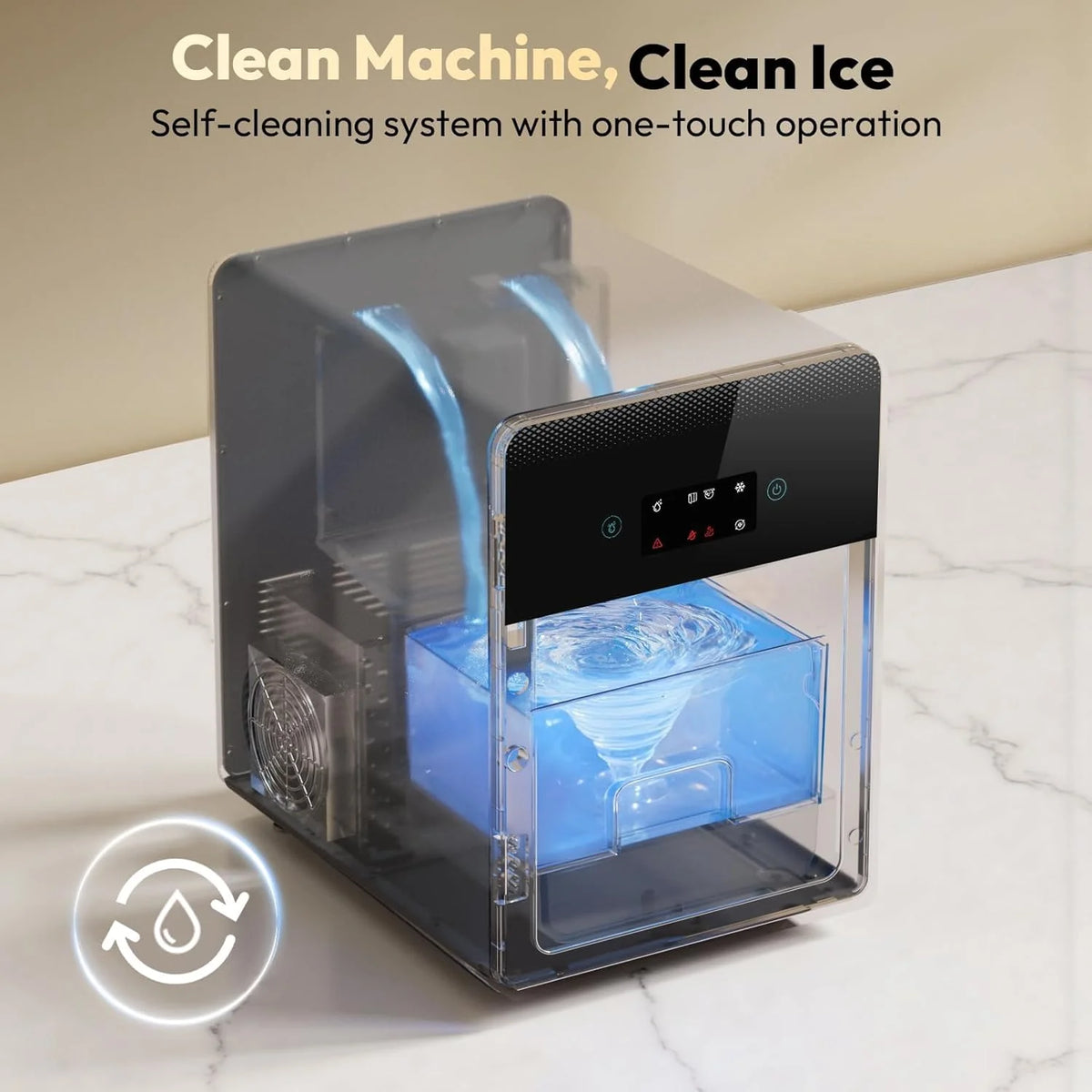 Clear Ice Ball Maker 2" 4 Spheres 144/Day LCD Self-Cleaning - image 6