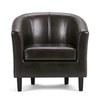 Modern Tub Accent Chair with Upholstered Seat and Wooden Legs - image 5