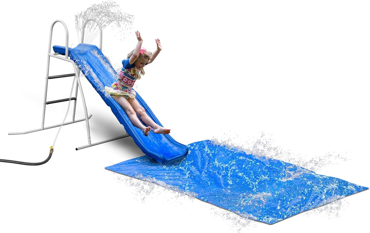 XDP Recreation 6 Foot Water Wave Slide with Built In Adjustable Sprinkler, Freestanding with Ground Pad and Hose Extension for Lawn Fun, Ages 3 to 8 - image 4