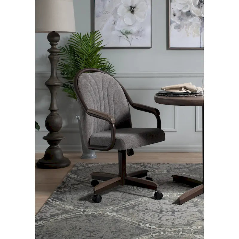 Casual Dining Cushion Swivel-and-Tilt Rolling Caster Chair - image 4