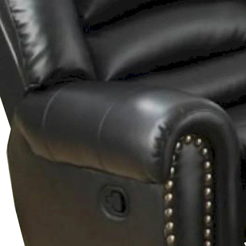 Comfort Plus Black Bonded Leather & Plywood Recliner/Glider - image 2