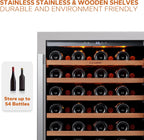 24'' Wine Cooler Refrigerator - 46 Bottle Wine Fridge Dual Zone with Modern Touch Intelligent Digital 40°-65°F Low Noise, Built in or Freestanding Wine Cooler for Home and Kitchen - image 25